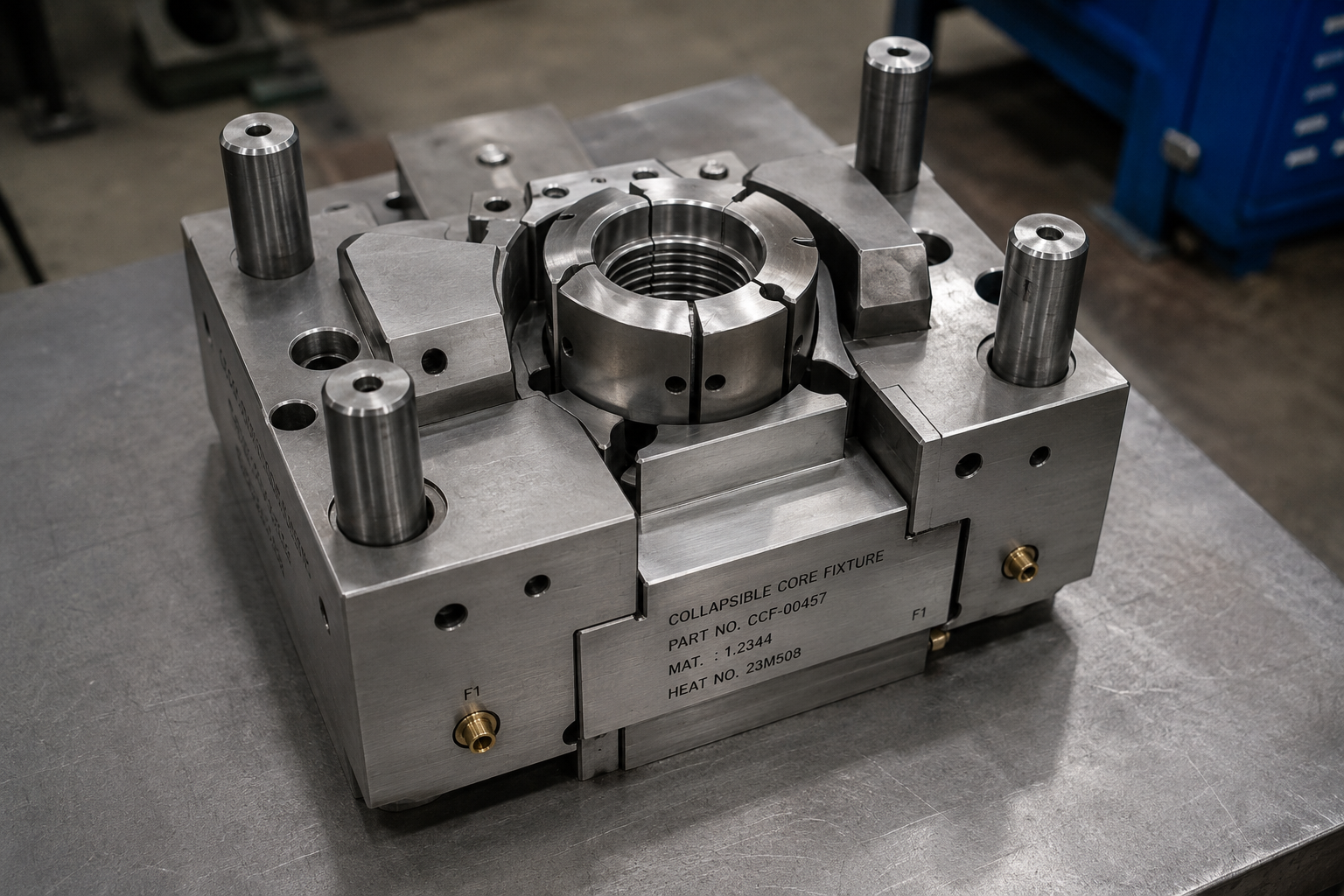 Collapsible Core Injection Mold for Manufacturing Plastic Components with Internal Threads