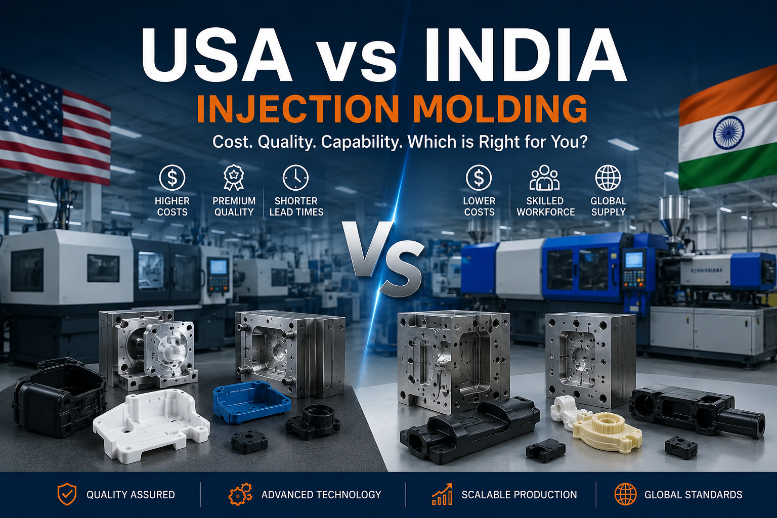USA vs India Injection Molding Manufacturing Comparison