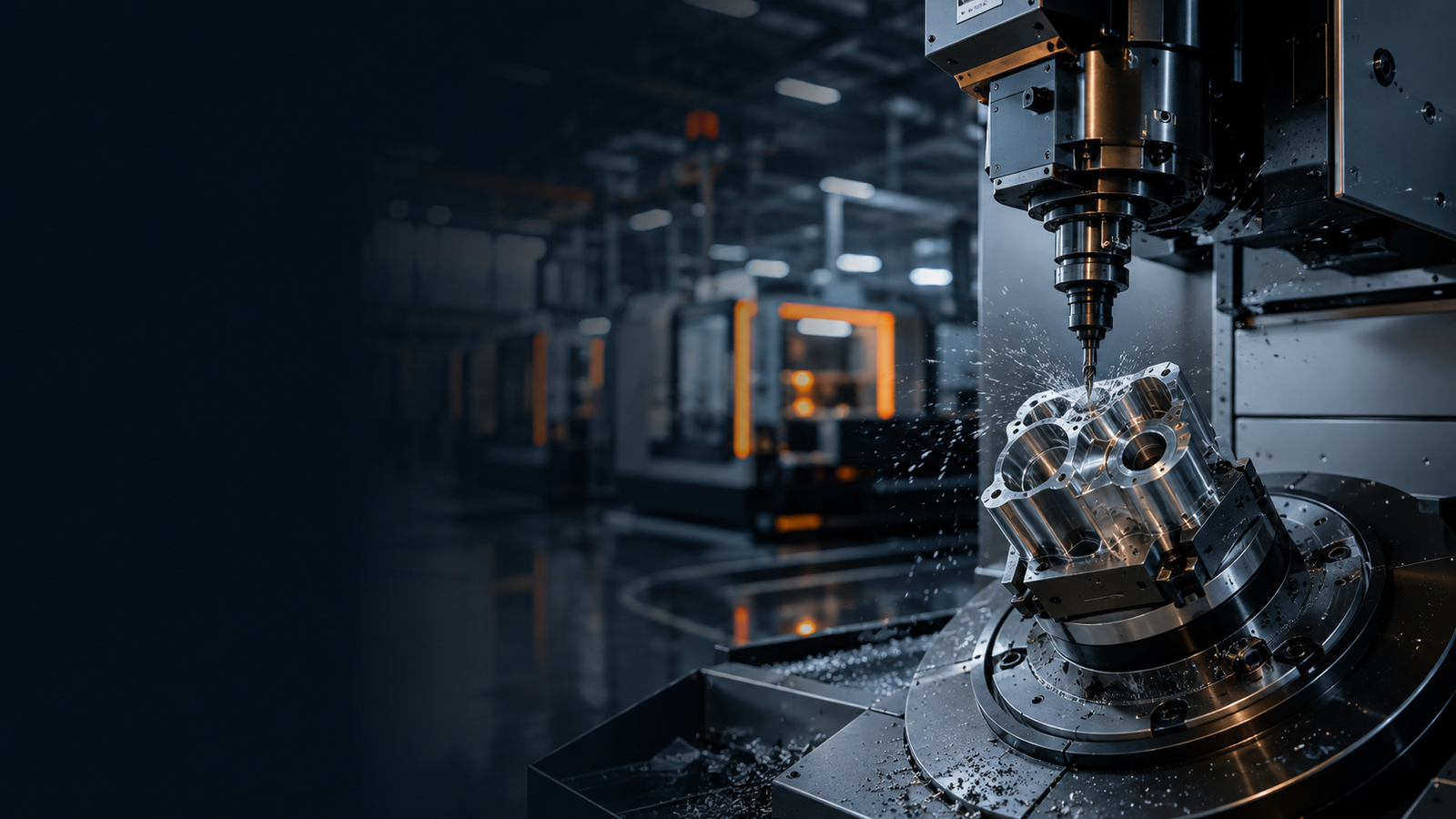 Precision CNC machining of metal components on a modern CNC machine