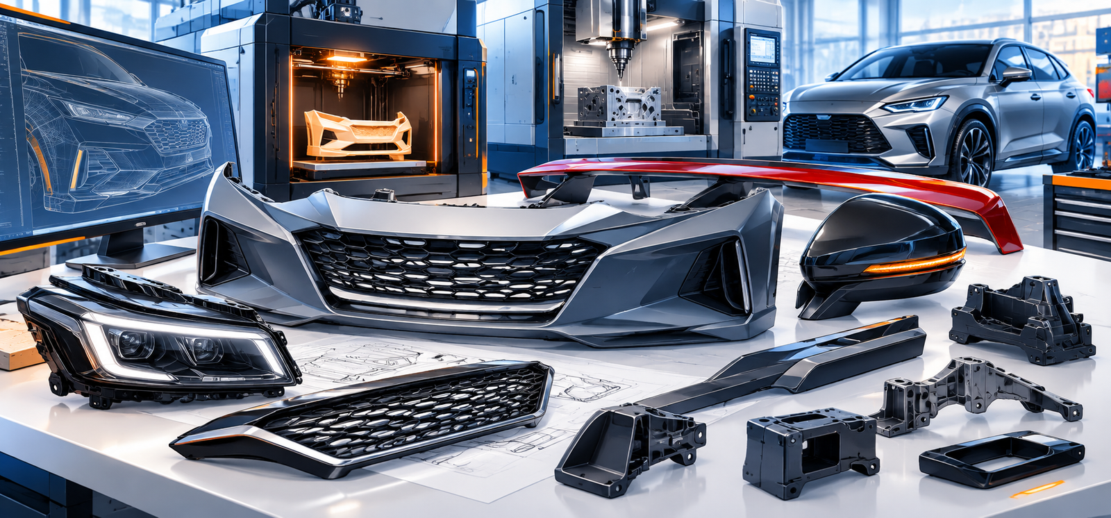Automotive exterior prototype parts for design validation