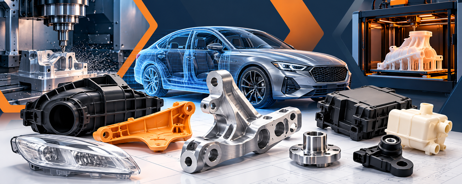 Rapid prototyping for automotive parts using CNC machining and advanced manufacturing processes